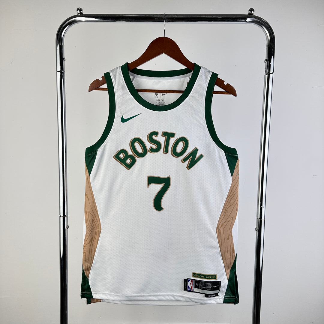 Camisa Regata NBA Unissex Boston Celtics Jaylen Brown  2024 NBA Nike Cream 2023/24 City Edition Swingman