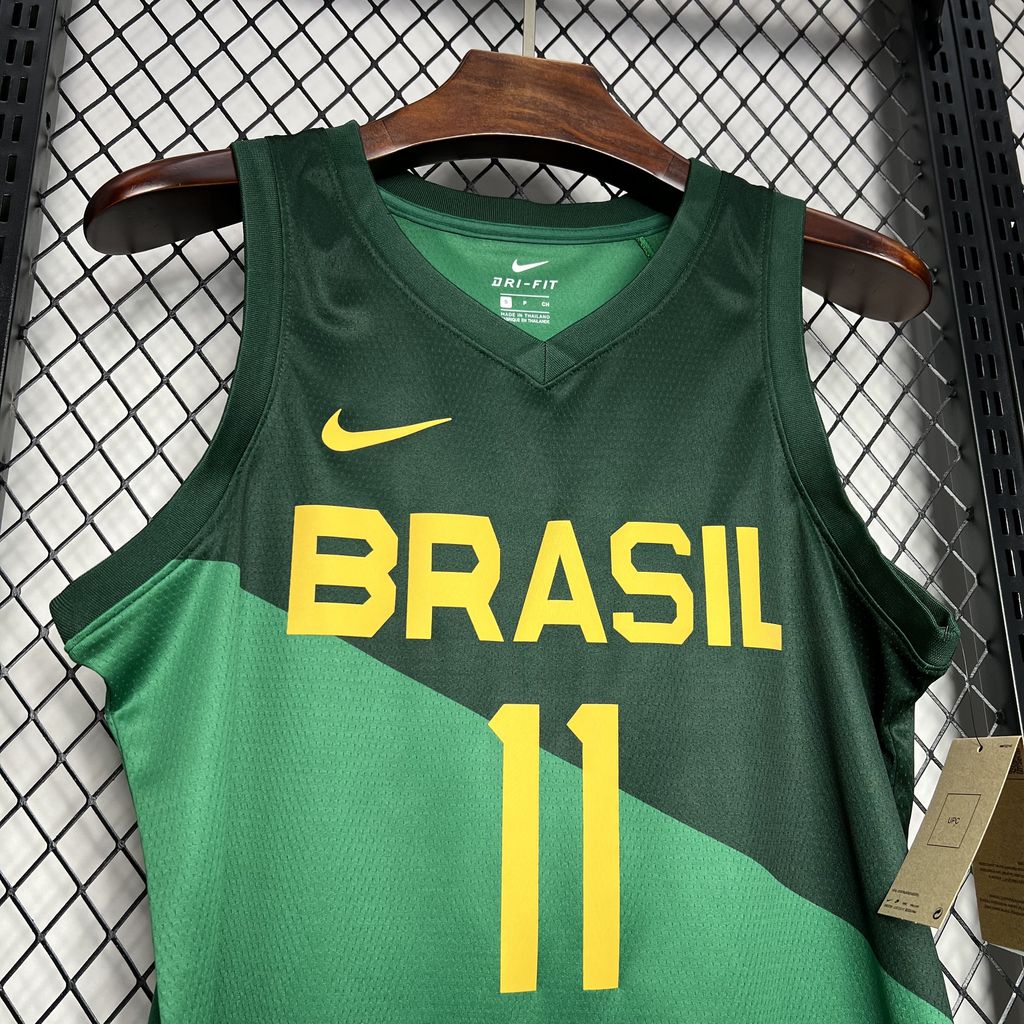 Camisa Regata Seleção Brasil Basquete 2023 Unissex GUI SANTOS #11