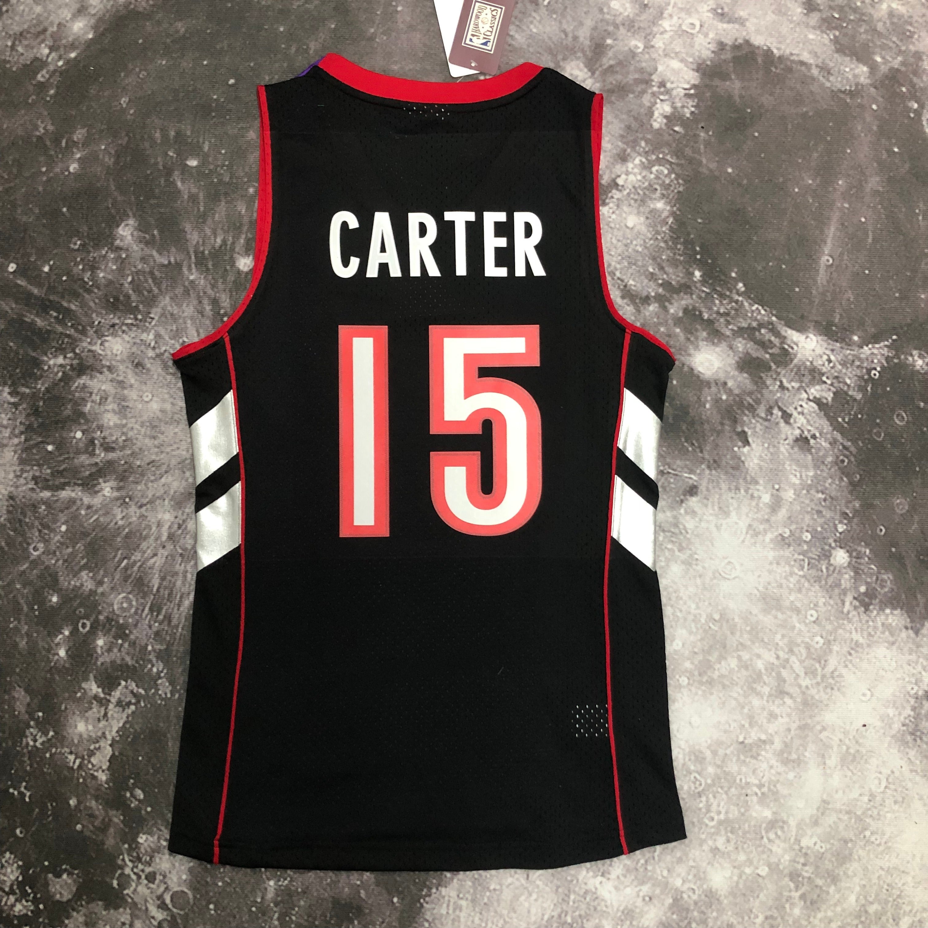 Camisa masculina Toronto Raptors Vince Carter Mitchell & Ness roxa 1999/00 Hardwood Classics Swingman