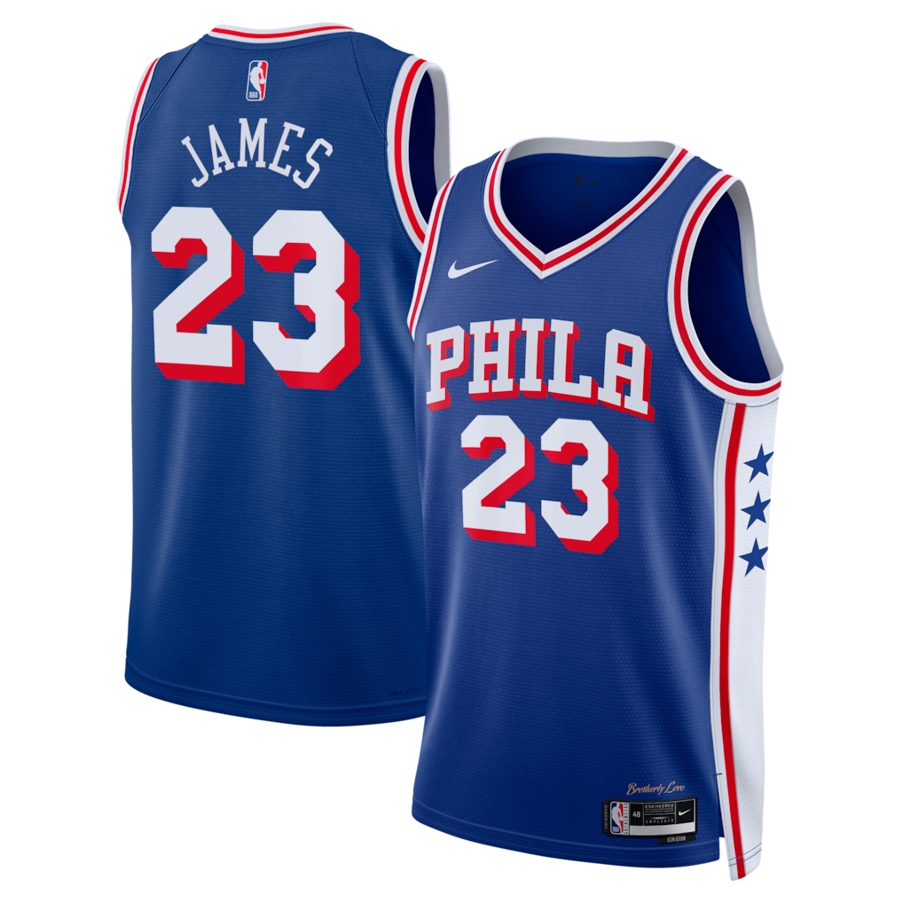 Camisa Regata Unisex Philadelphia 76ers LeBron James Nike Royal Swingman Jersey - Icon Edition